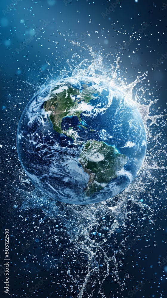 Saving water and world environmental protection concept. Eearth, created by ai Saving water and world environmental protection concept. Eearth, created by ai