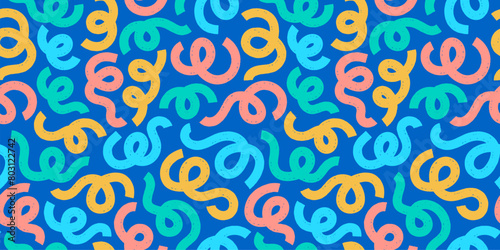 Photography Vibrant party streamers seamless pattern