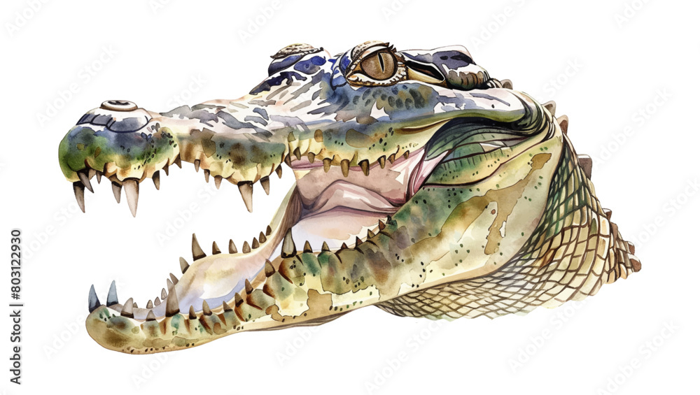 Fototapeta premium crocodile watercolor digital painting good quality