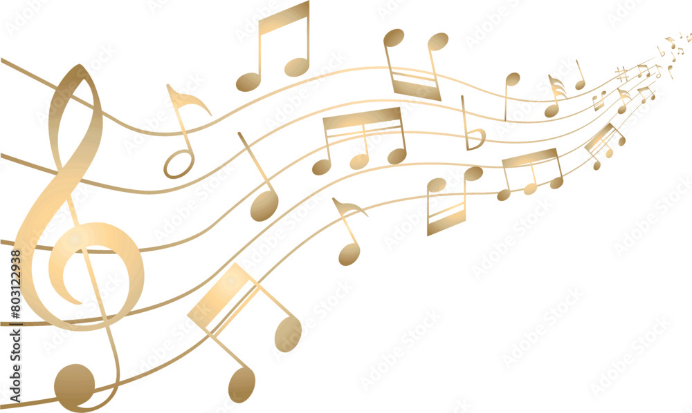 Partition musicale en or