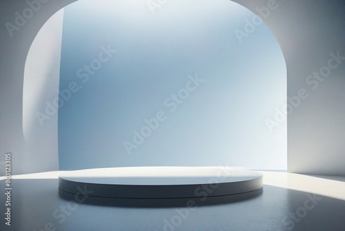 empty podium for exhibit