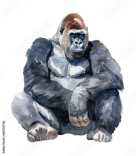 gorilla watercolor digital painting good quality