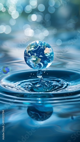 Saving water and world environmental protection concept. Eearth  globe  ecology  nature  planet concepts created by ai