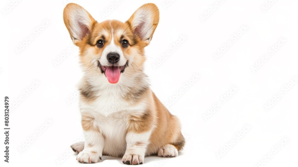 A Cheerful Corgi Puppy Sitting A Cheerful Corgi Puppy Sitting
