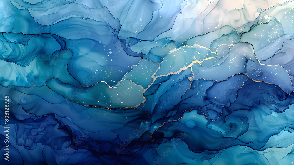 Tidewater alcohol stains of paint with the addition of gold powder. Subtle waves of paint, abstract blue waves of the ocean, lines of marble. Liquid paints, gradient stains, painting. Tinting Tidewate Tidewater alcohol stains of paint with the addition of gold powder. Subtle waves of paint, abstract blue waves of the ocean, lines of marble. Liquid paints, gradient stains, painting. Tinting Tidewate