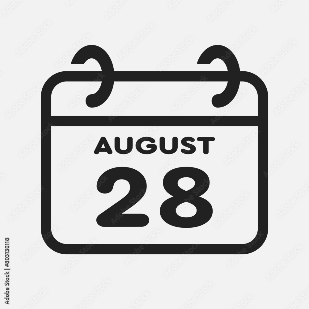 Icon page calendar day - 28 August