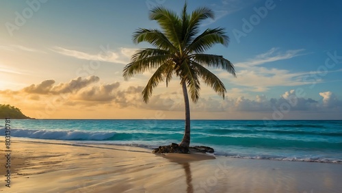 sunset on the beach Luminous Shoreline Radiant Sea and Sunlit Beac