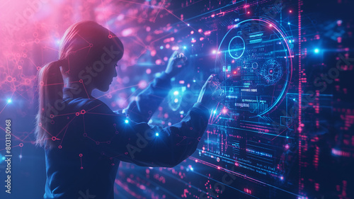 a person touching to digital screen
