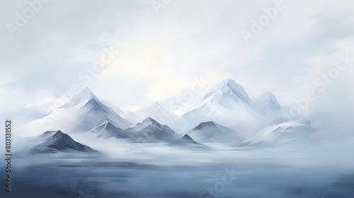 Wallpaper Mural Endless snow capped mountains landscape abstract graphic poster web page PPT background Torontodigital.ca