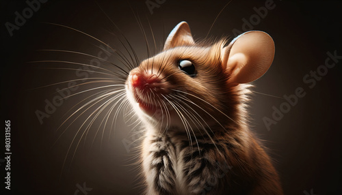 a mouse in a portrait style