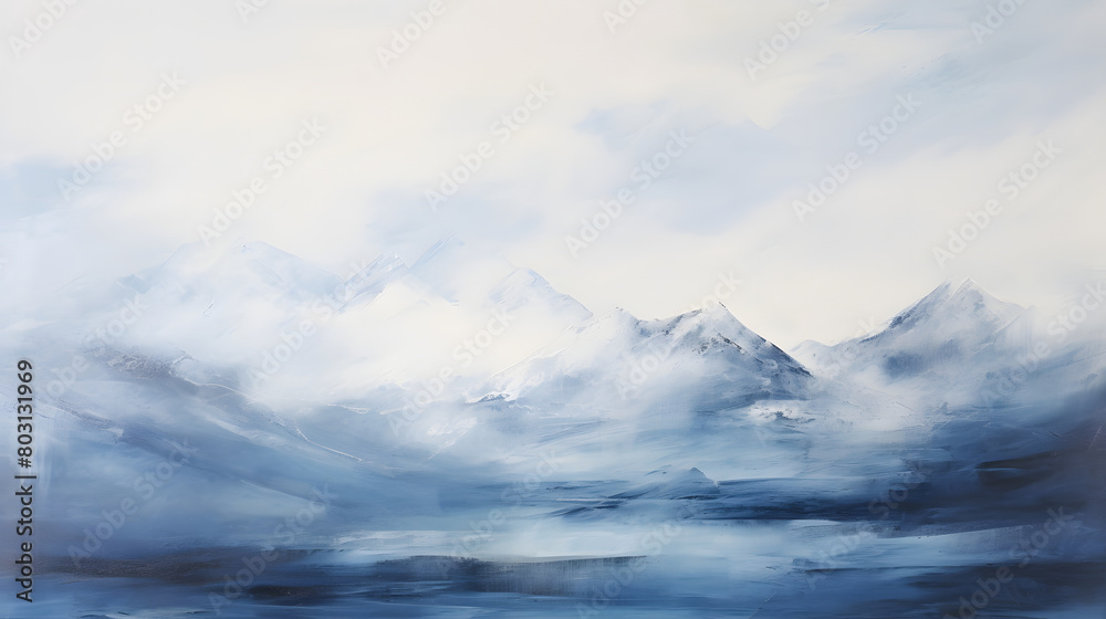 Endless snow capped mountains landscape abstract graphic poster web page PPT background