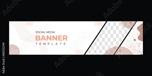 Vector of a social media cover banner design with blank image section