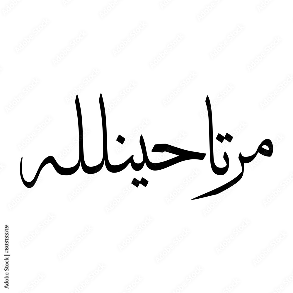 Fototapeta premium Murtahinullah Muslim Boy Name Sulus Font Arabic Calligraphy