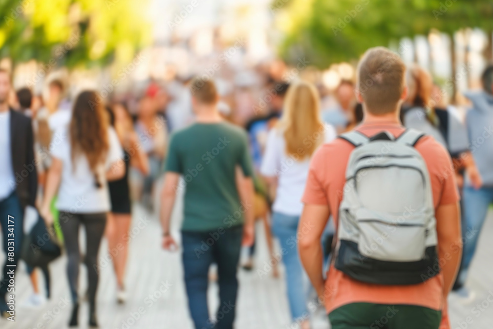 blurred for background. Crowd of people on the street. people walking on the city street. A blurry people walking. Urban, social concept. Abstract urban background with blurred buildings and street. blurred for background. Crowd of people on the street. people walking on the city street. A blurry people walking. Urban, social concept. Abstract urban background with blurred buildings and street.