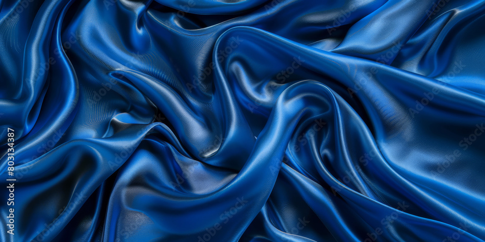 Obraz premium A blue fabric with a pattern of waves