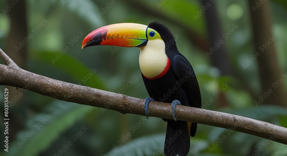 Naklejka premium toucan on a branch