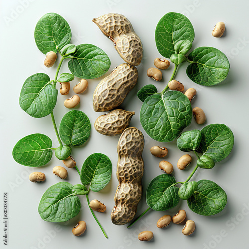 beans and legumes with withe background photo