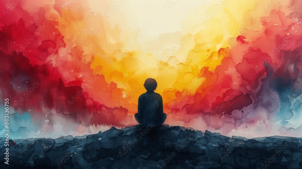 Obraz premium 혼자 있는 사람