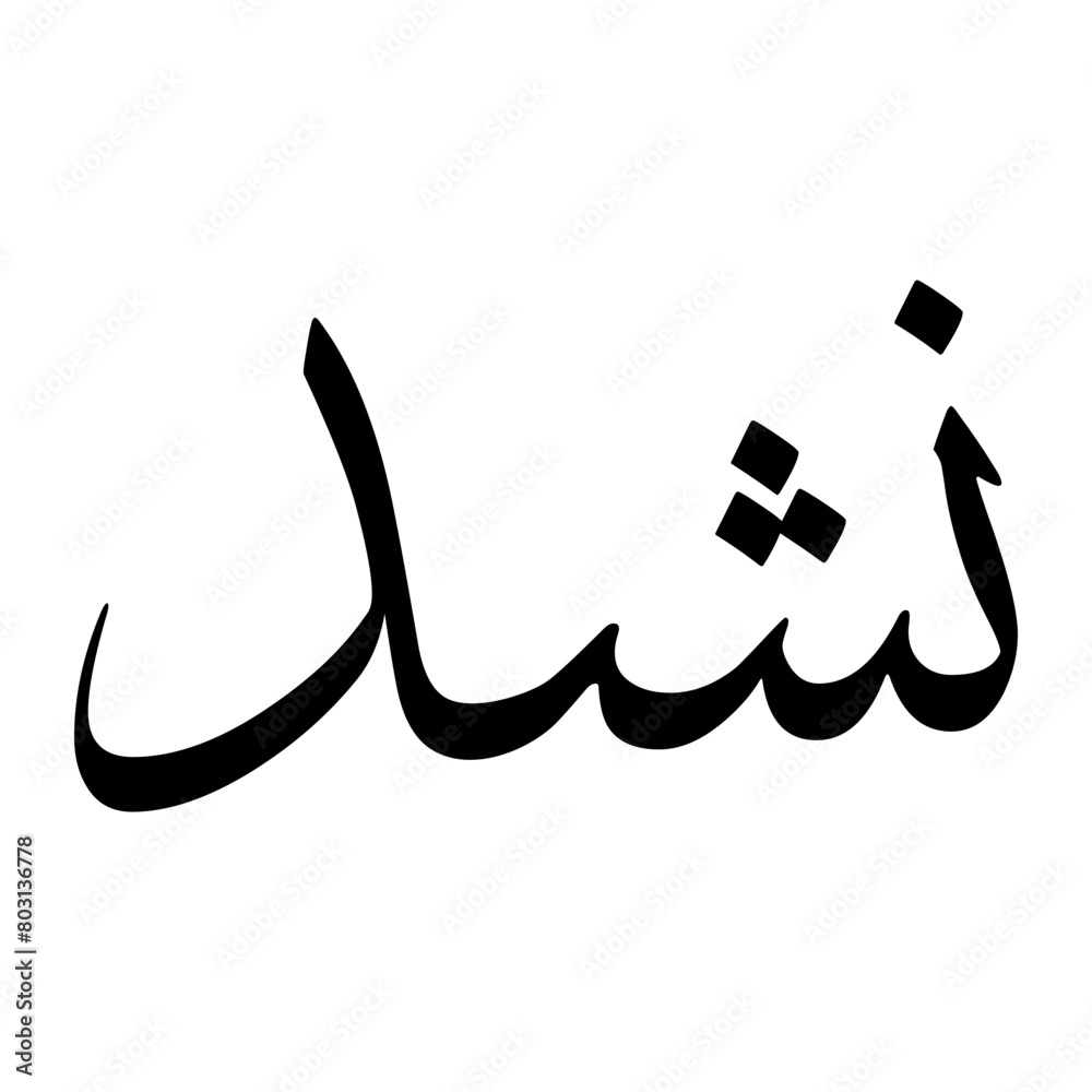 Nushad Muslim Boy Name Sulus Font Arabic Calligraphy Nushad Muslim Boy Name Sulus Font Arabic Calligraphy