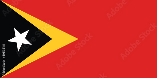 National Flag of East Timor, East Timor sign, East Timor Flag photo