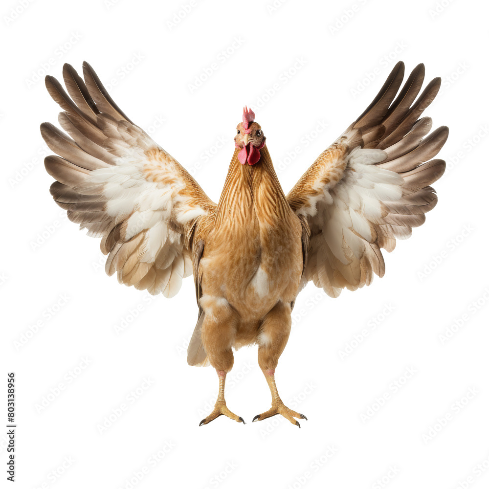 Fototapeta premium Beautiful Brown Hen Isolated on Transpart Background