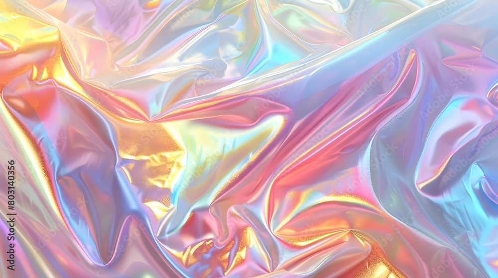 abstract background of holographic foil in pastel colors for design