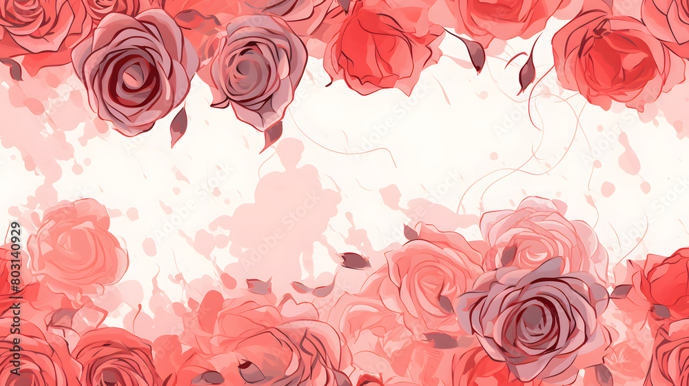 Digital painting of ink roses print pattern flower abstract graphic poster background Digital painting of ink roses print pattern flower abstract graphic poster background