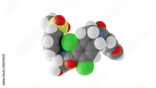 lifitegrast molecule, Anti-inflammatory Agent, molecular structure, isolated 3d model van der Waals photo