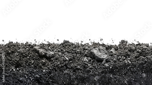 black soil isolated on white background. Transparent background or PNG file photo