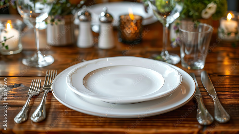 Empty Plate Tableware: Clean and Minimalist Dining Presentation Empty Plate Tableware: Clean and Minimalist Dining Presentation