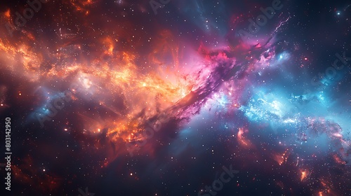 Create a visual representation of the Galactic Core as an abstract light show, where colors and light dance in a spectacular display of galactic phenomena.