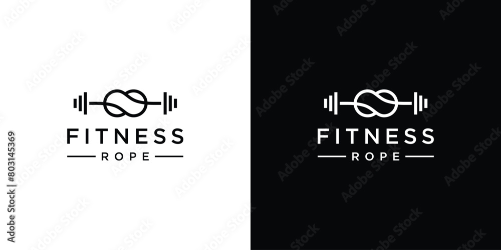 Simple Fitness Rope Logo. Skipping Rope, Barbell and Knotted Rope with Linear Outline Logo Icon Symbol Vector Design Inspiration. Simple Fitness Rope Logo. Skipping Rope, Barbell and Knotted Rope with Linear Outline Logo Icon Symbol Vector Design Inspiration.