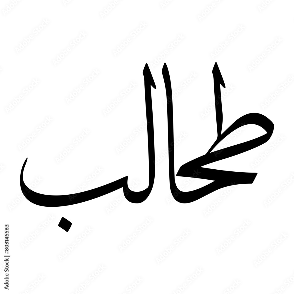 Fototapeta premium Thaalab Muslim Boy Name Sulus Font Arabic Calligraphy