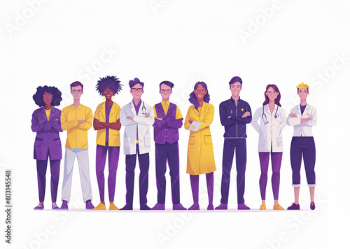 Wallpaper Mural Group of People Different Professions. Copy Space. Ideal for Banner, Social Media Torontodigital.ca