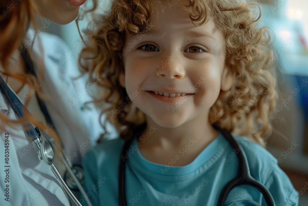 child with stethoscope child with stethoscope