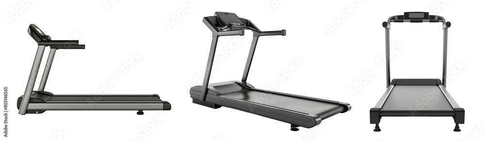 set of treadmill on white background set of treadmill on white background
