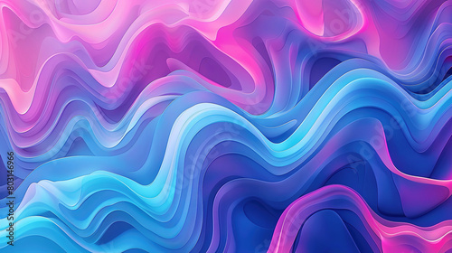 Colorful abstract waves in gradient hues for modern backgrounds photo