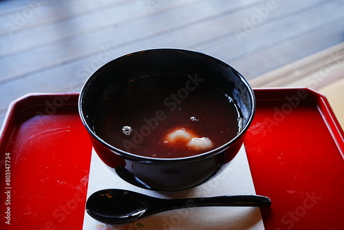 Sweet Red Bean Soup with Sticky Rice, Japanese Sweets Oshiruko - 和菓子 お汁粉