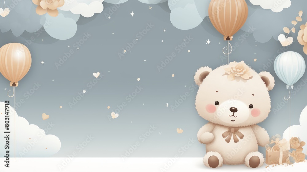 Fototapeta premium Baby invitation card