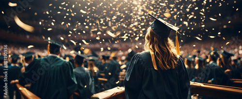 New Chapter of Life: Graduation Commencement Celebration with Couples or Teams Flipping Tassels and Embracing the Future - Photo Stock Concept photo