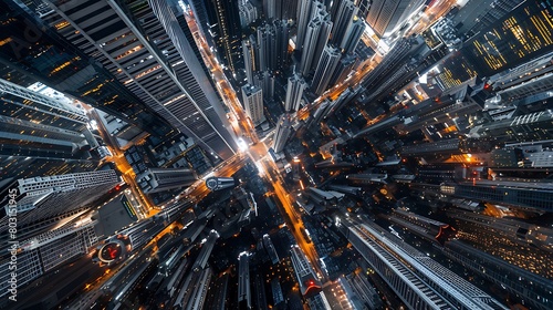 Explore the intricate network of interconnected cityscapes, where skyscrapers converge and lights intertwine, showcasing the heartbeat of globalization