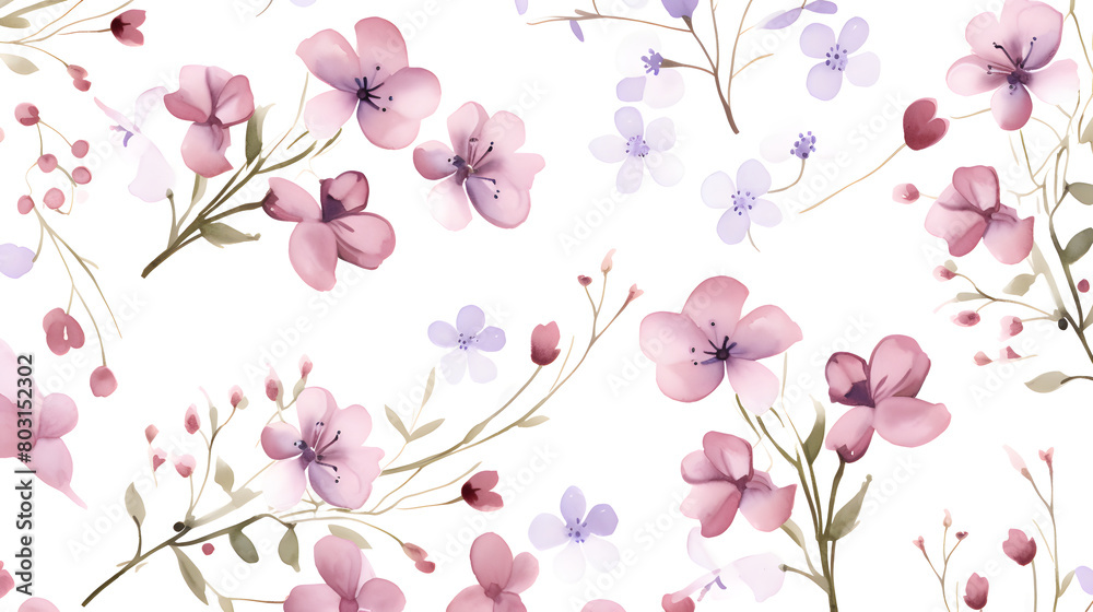 This print pattern is watercolor small flowers abstract graphic poster background