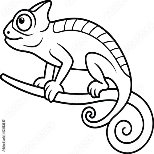 Chameleon coloring pages. chameleon animal line art