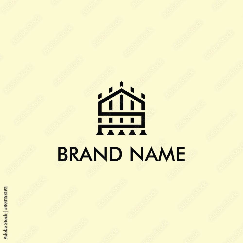 Naklejka premium S logo lines abstract modern art vector illustration