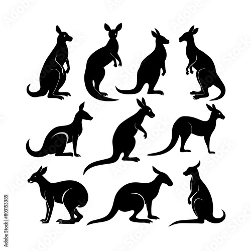 kangaroo vector silhouettes