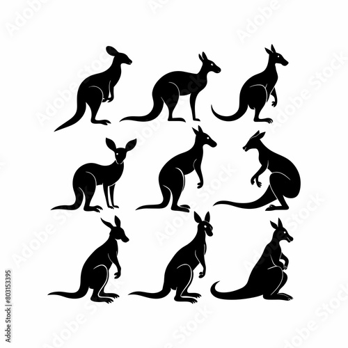 kangaroo vector silhouettes