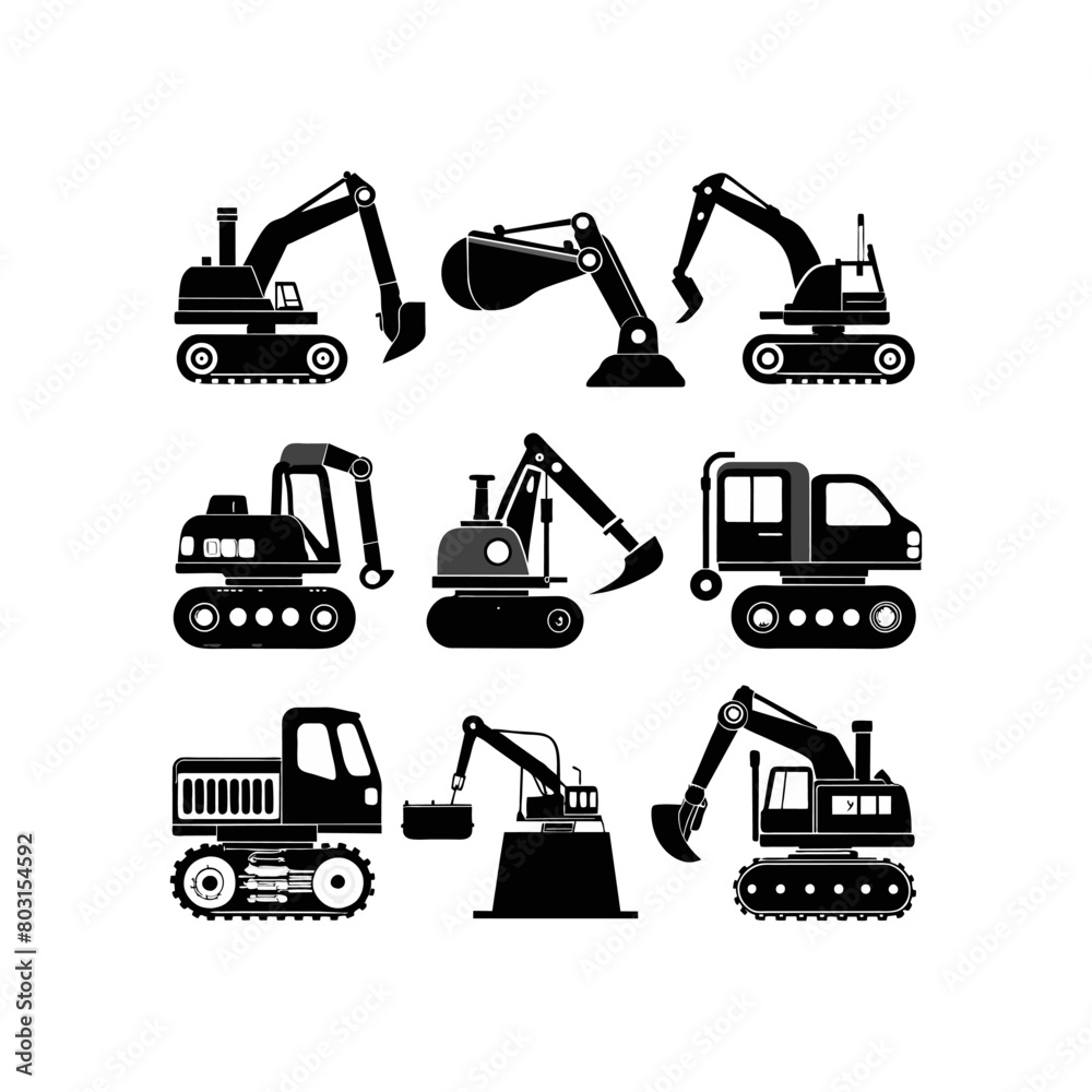 excavator on a white background excavator on a white background