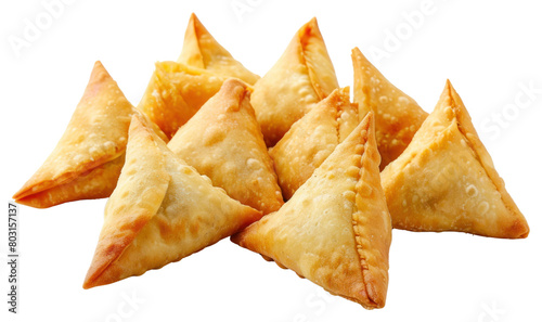 PNG  Mini triangle patti samosa dessert food white background