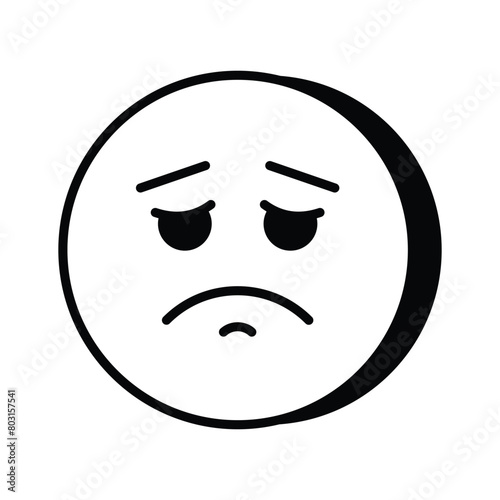 Get your hands on perfectly designed sad emoji icon, customizable vector