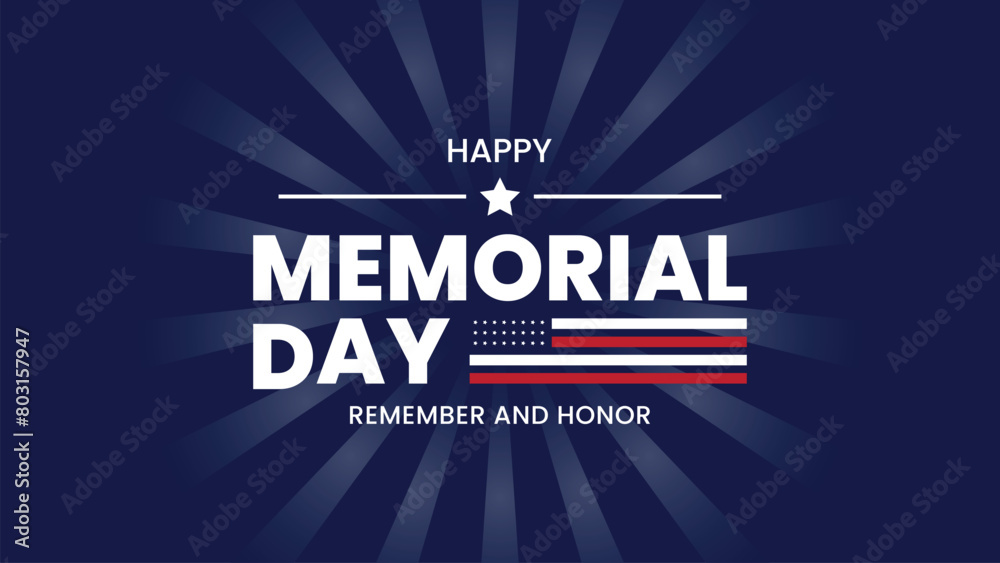Happy Memorial Day patriotic banner design Stock Vector | Adobe Stock